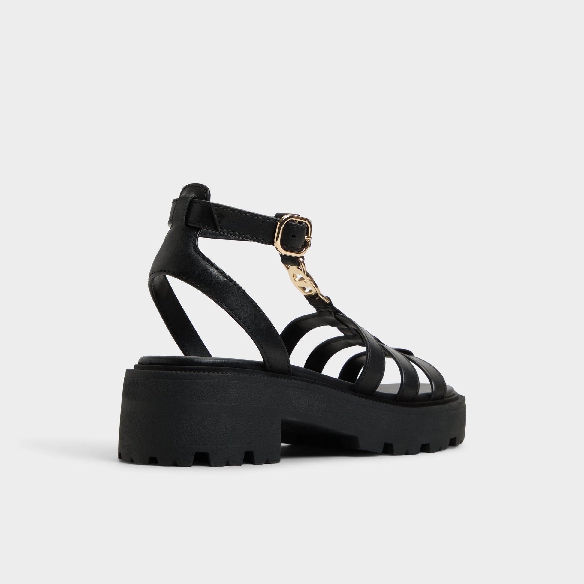 Lamington Black Women's Strappy sandals - Gladiator sandal, Lug sole - Black