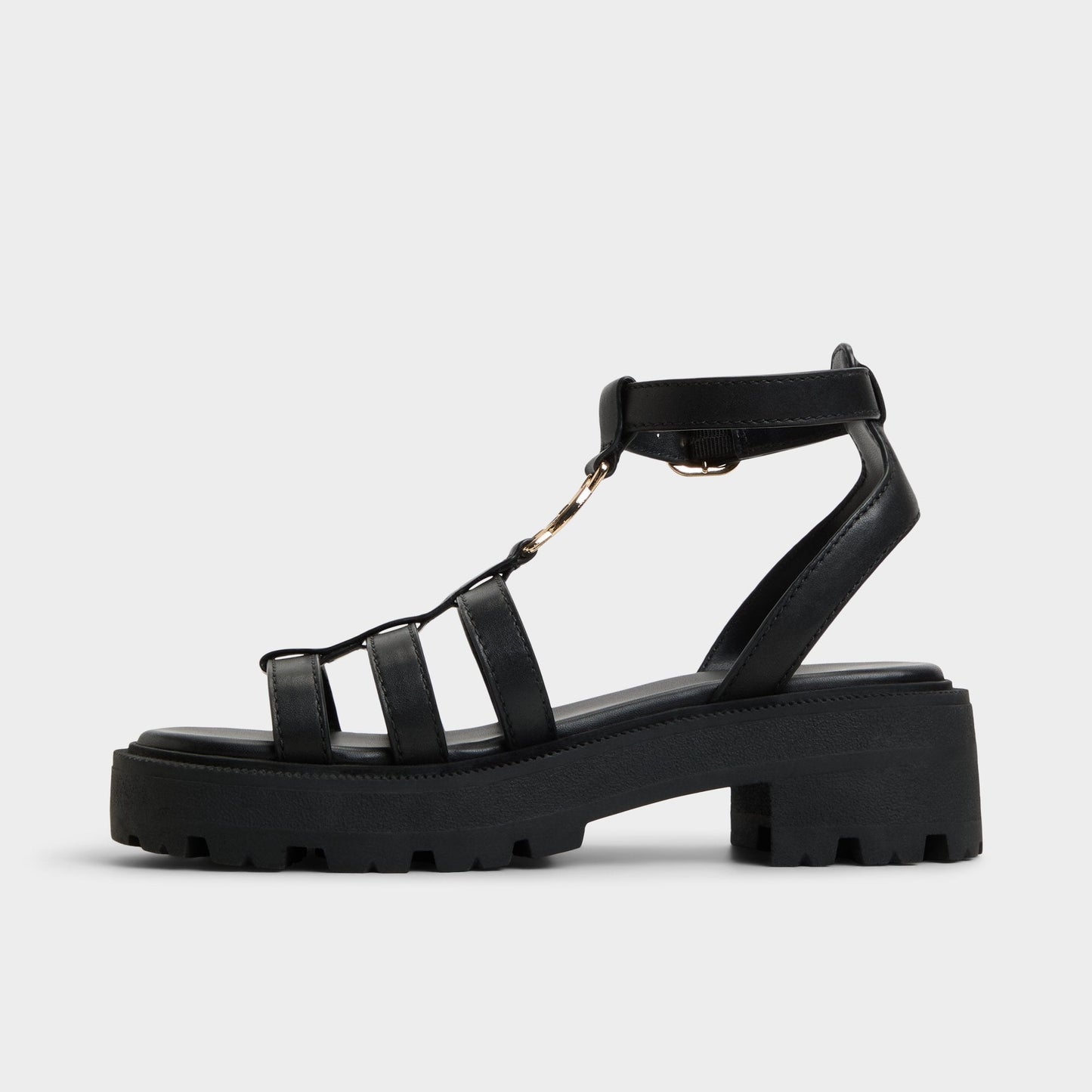 Lamington Black Women's Strappy sandals - Gladiator sandal, Lug sole - Black