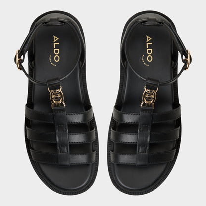 Lamington Black Women's Strappy sandals - Gladiator sandal, Lug sole - Black