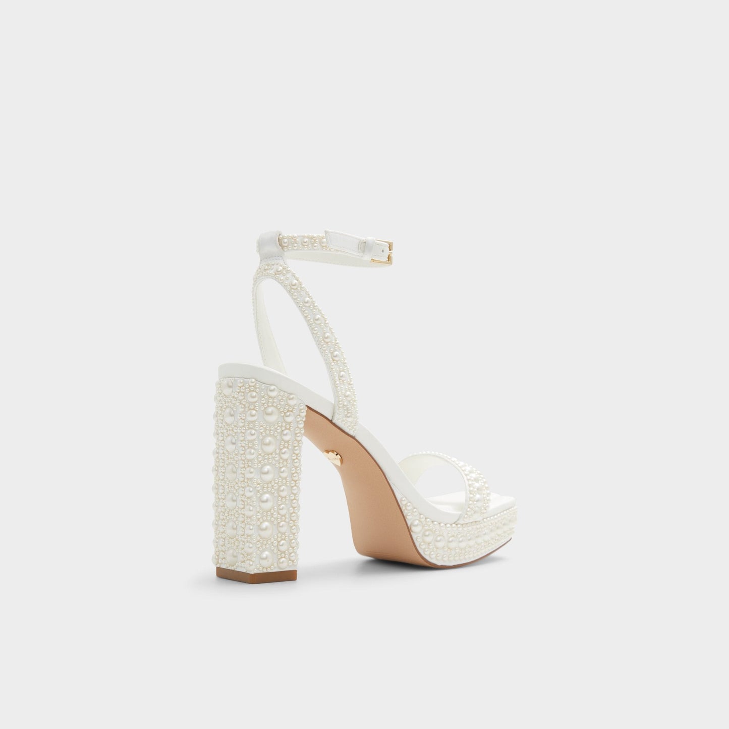 Lulu White Women's Strappy sandals - Strappy heeled sandal, Block heel - White