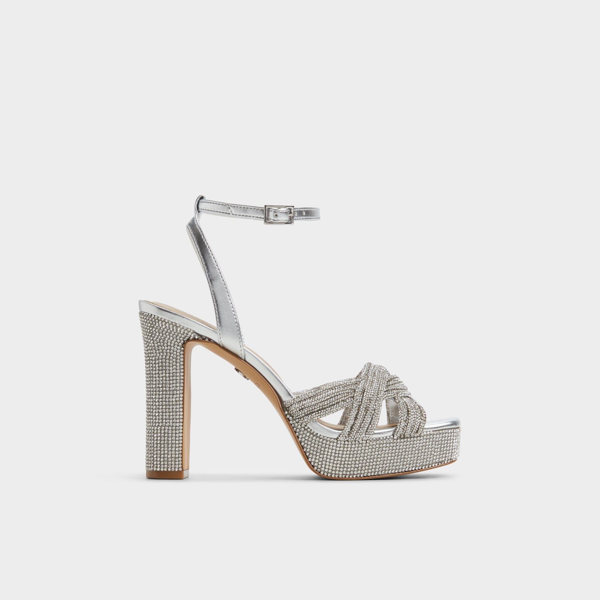 Shimma Silver Women's Iridescent metallics - Strappy heeled sandal, Platform - Silver