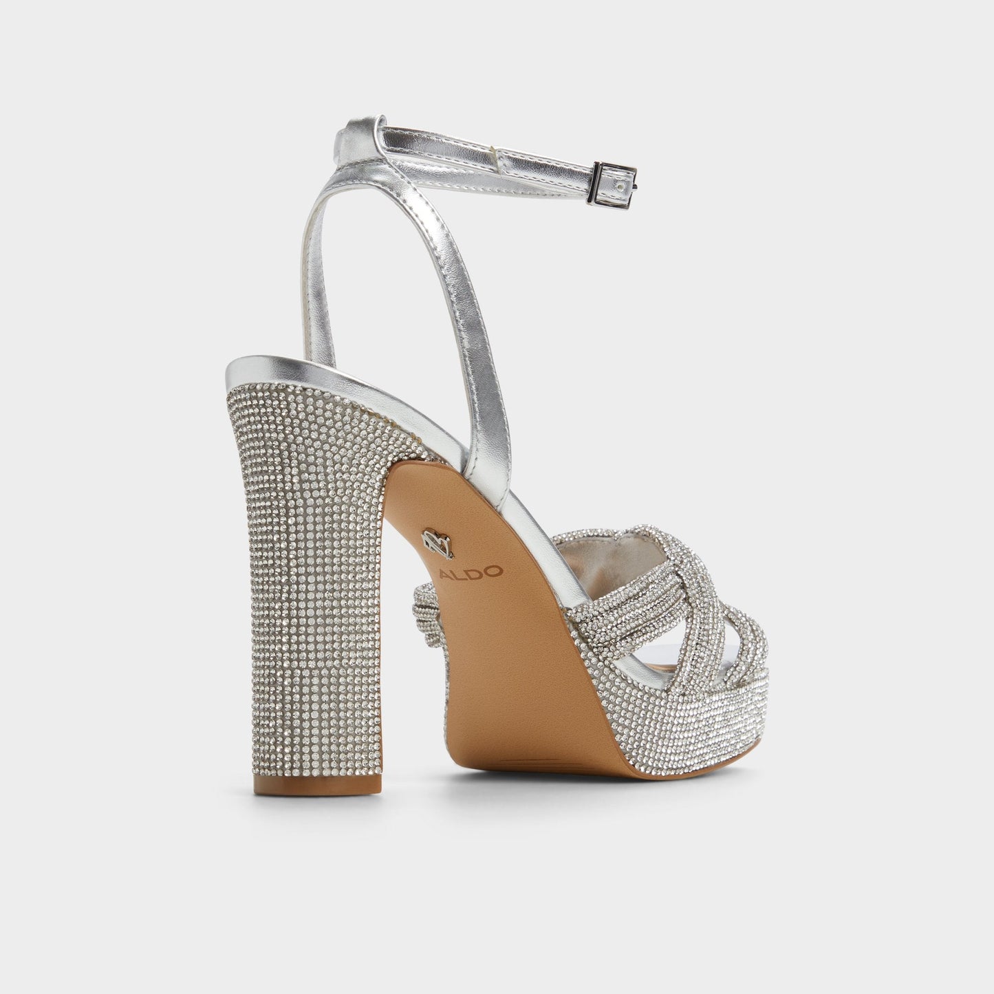 Shimma Silver Women's Iridescent metallics - Strappy heeled sandal, Platform - Silver