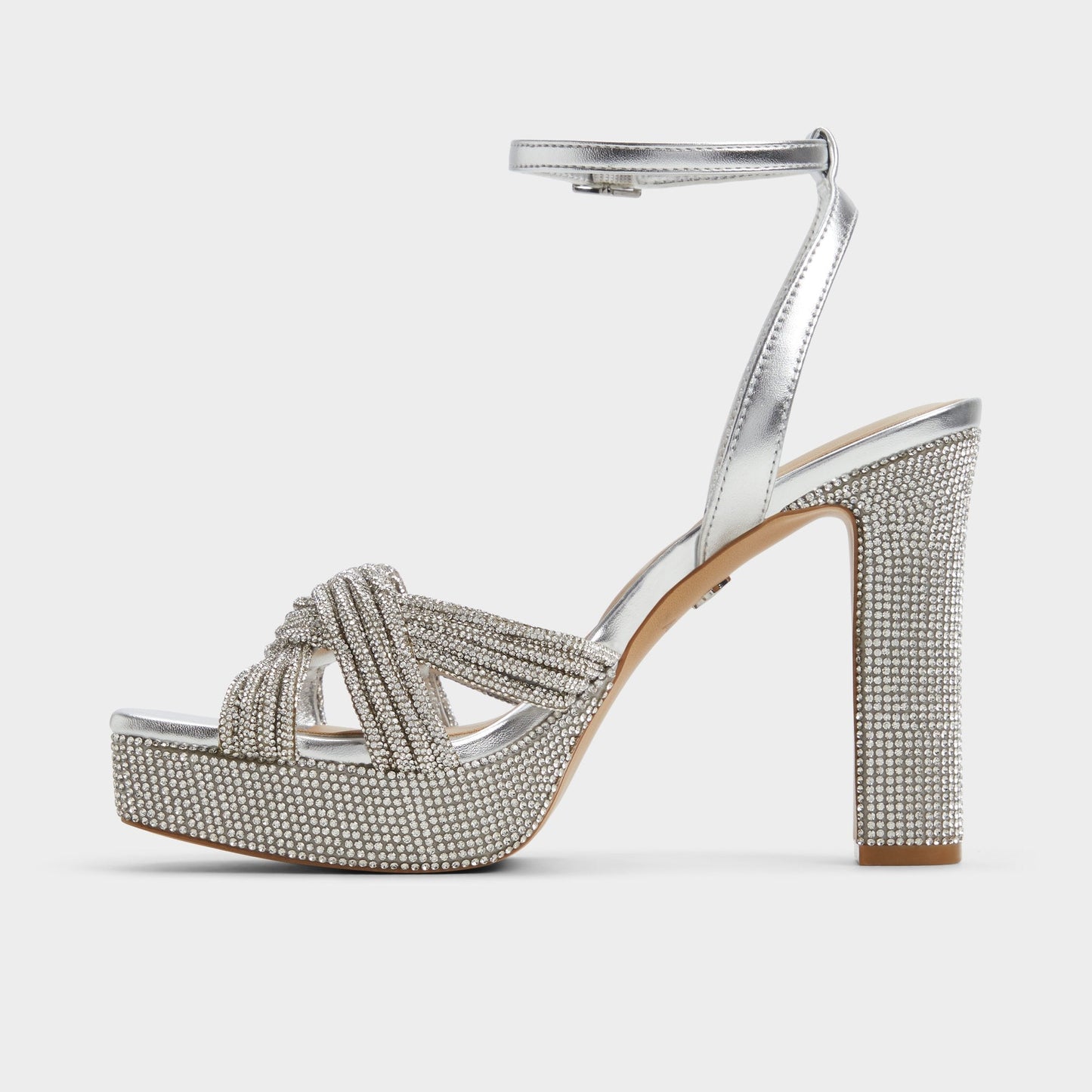 Shimma Silver Women's Iridescent metallics - Strappy heeled sandal, Platform - Silver