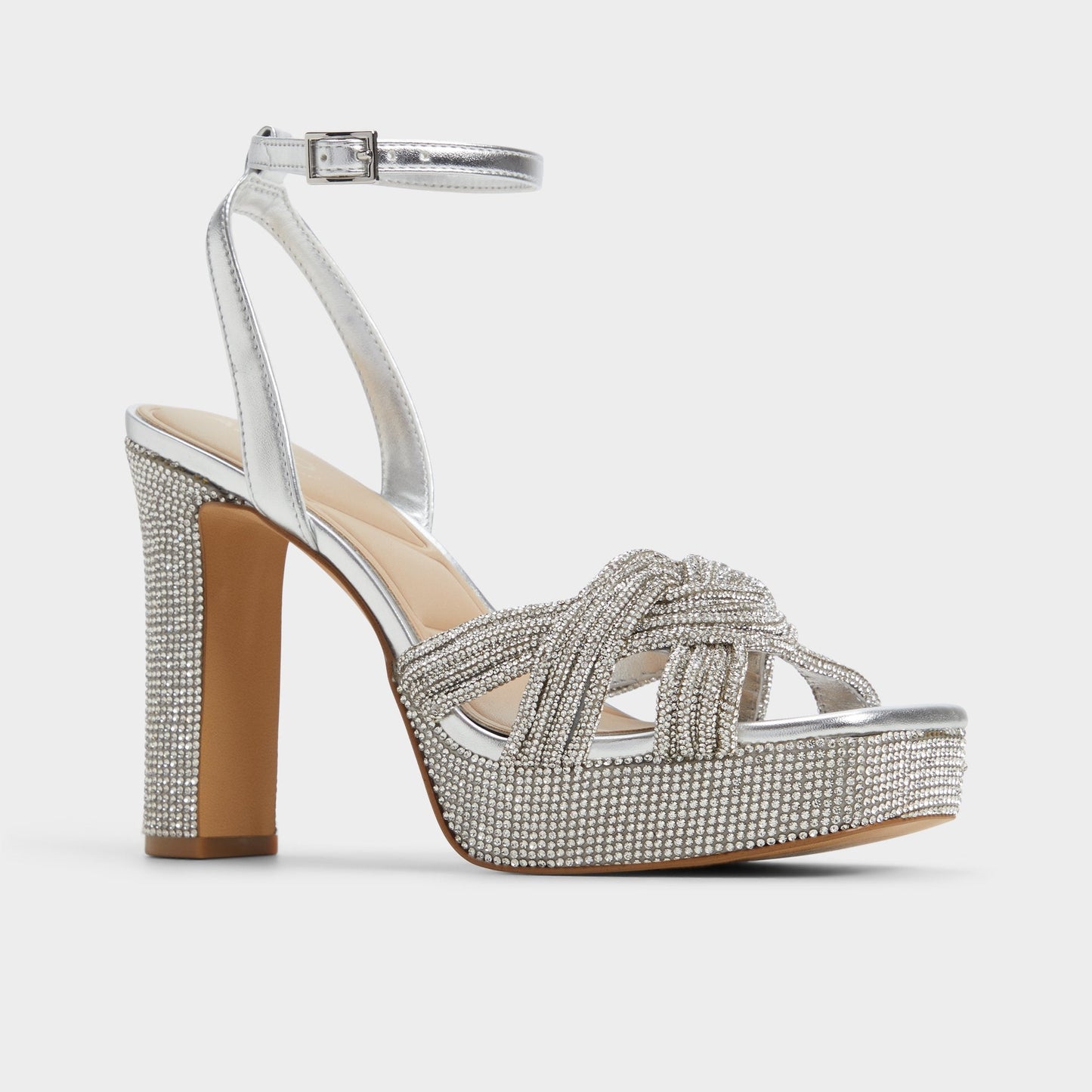 Shimma Silver Women's Iridescent metallics - Strappy heeled sandal, Platform - Silver