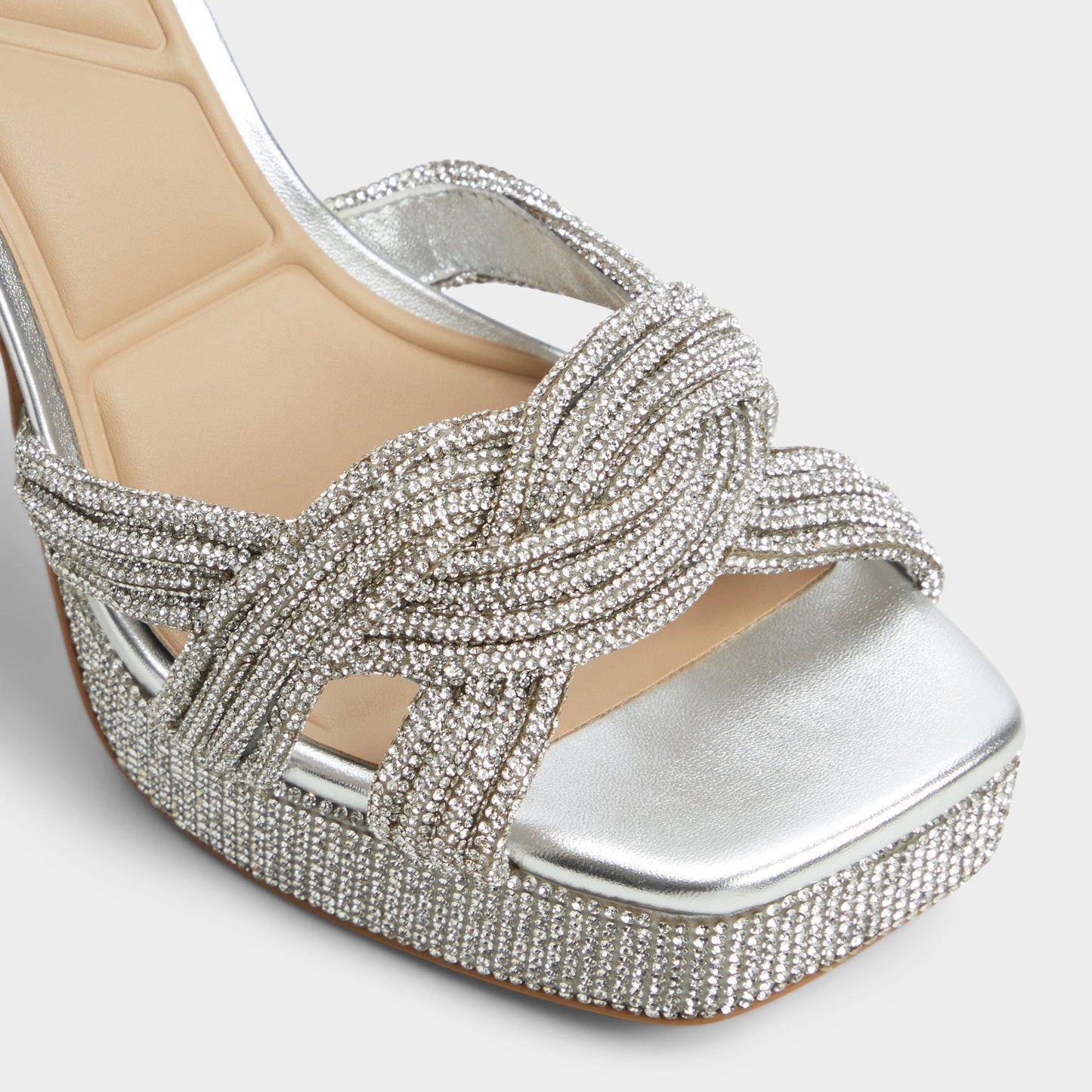 Shimma Silver Women's Iridescent metallics - Strappy heeled sandal, Platform - Silver