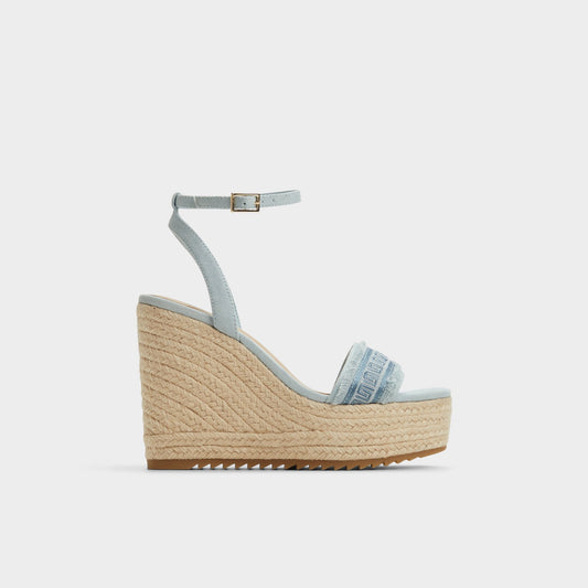 Aberitram Denim Women's Platform sandals - Wedge sandal - Denim