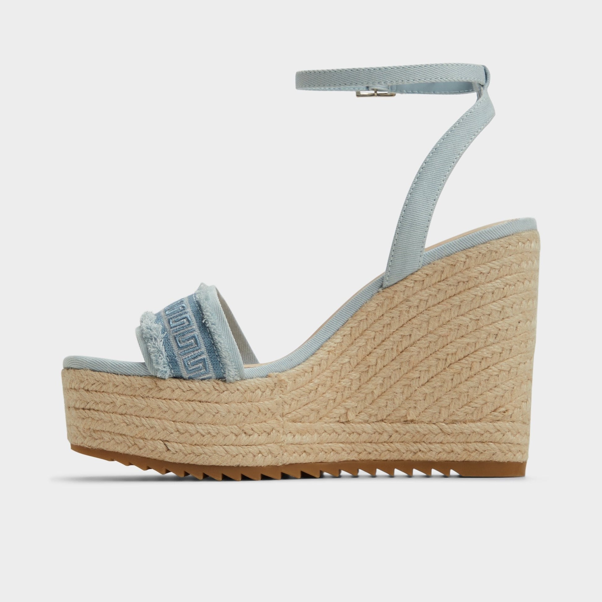 Aberitram Denim Women's Platform sandals - Wedge sandal - Denim