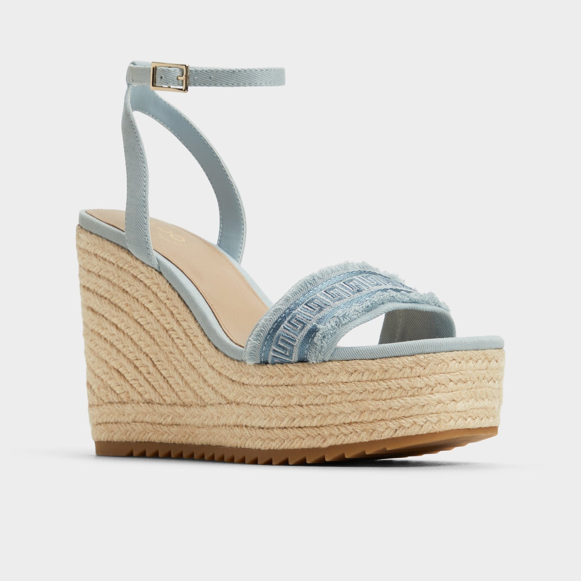 Aberitram Denim Women's Platform sandals - Wedge sandal - Denim