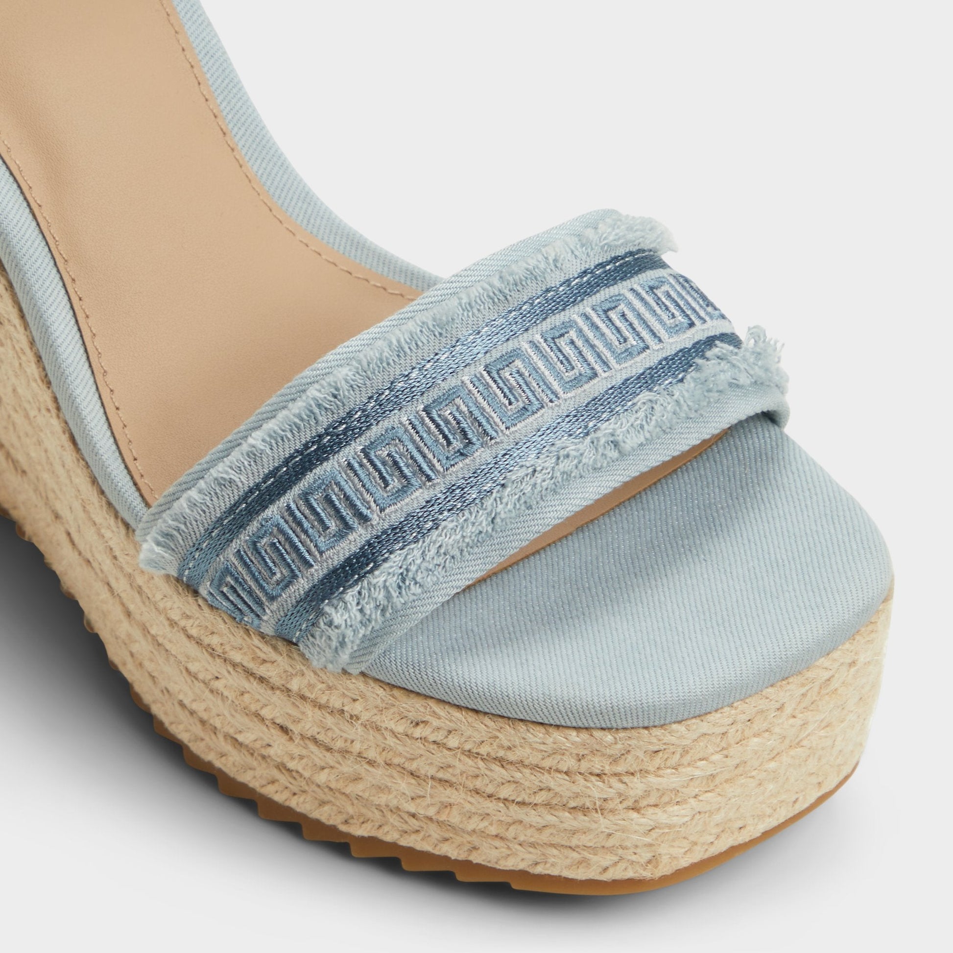 Aberitram Denim Women's Platform sandals - Wedge sandal - Denim