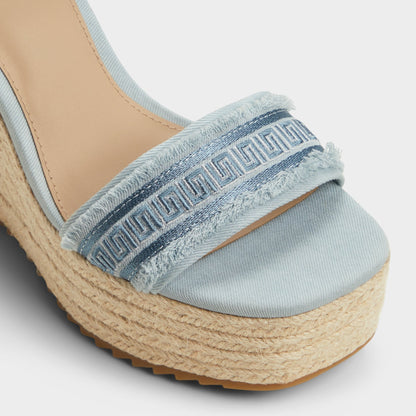 Aberitram Denim Women's Platform sandals - Wedge sandal - Denim