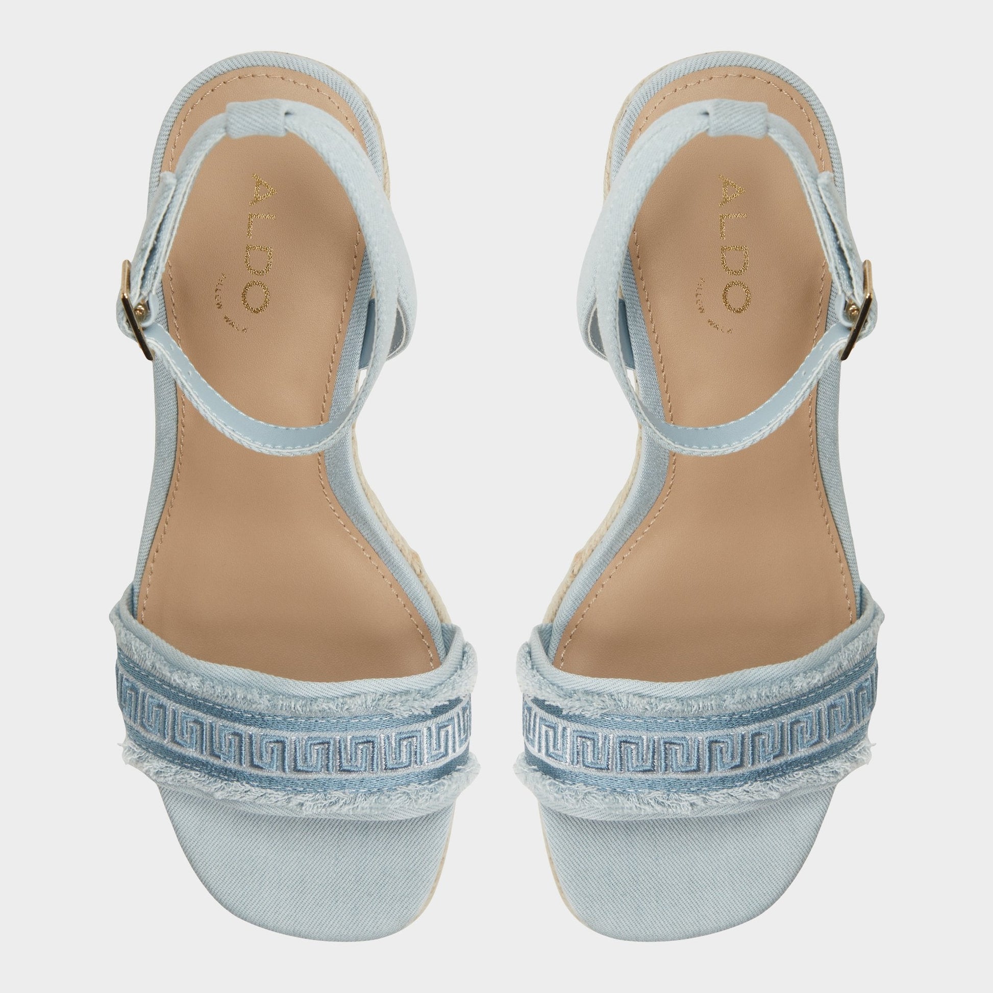 Aberitram Denim Women's Platform sandals - Wedge sandal - Denim
