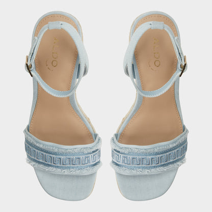 Aberitram Denim Women's Platform sandals - Wedge sandal - Denim