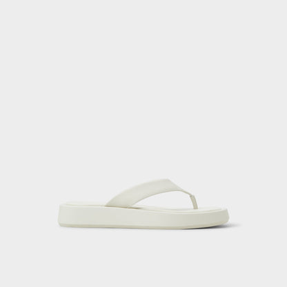 Grettle White/Bone Women's Flats - Flip flop, Flatform - White/bone