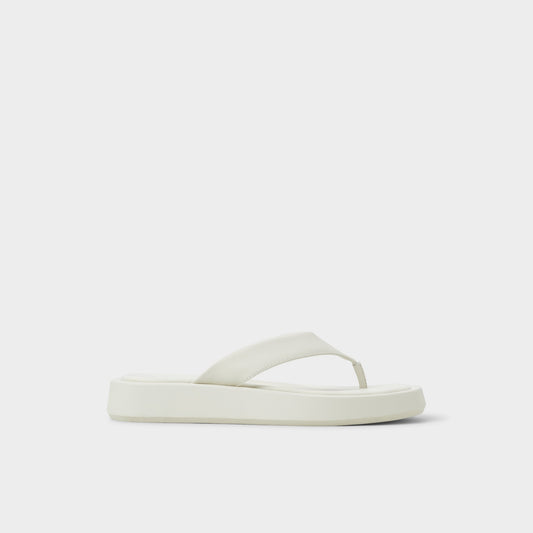 Grettle White/Bone Women's Flats - Flip flop, Flatform - White/bone