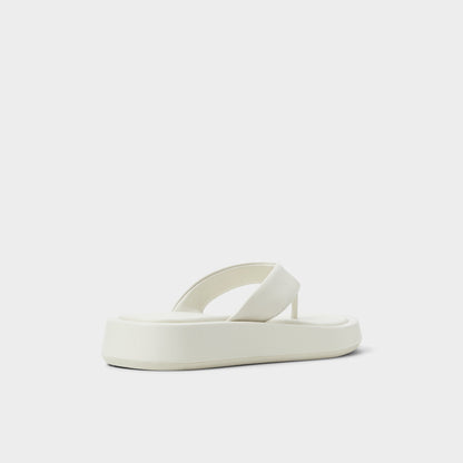 Grettle White/Bone Women's Flats - Flip flop, Flatform - White/bone