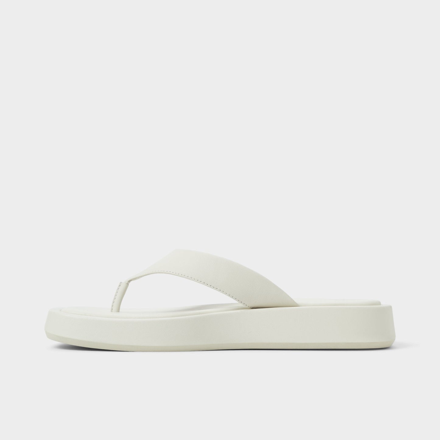 Grettle White/Bone Women's Flats - Flip flop, Flatform - White/bone