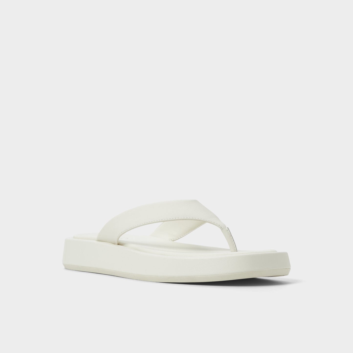 Grettle White/Bone Women's Flats - Flip flop, Flatform - White/bone