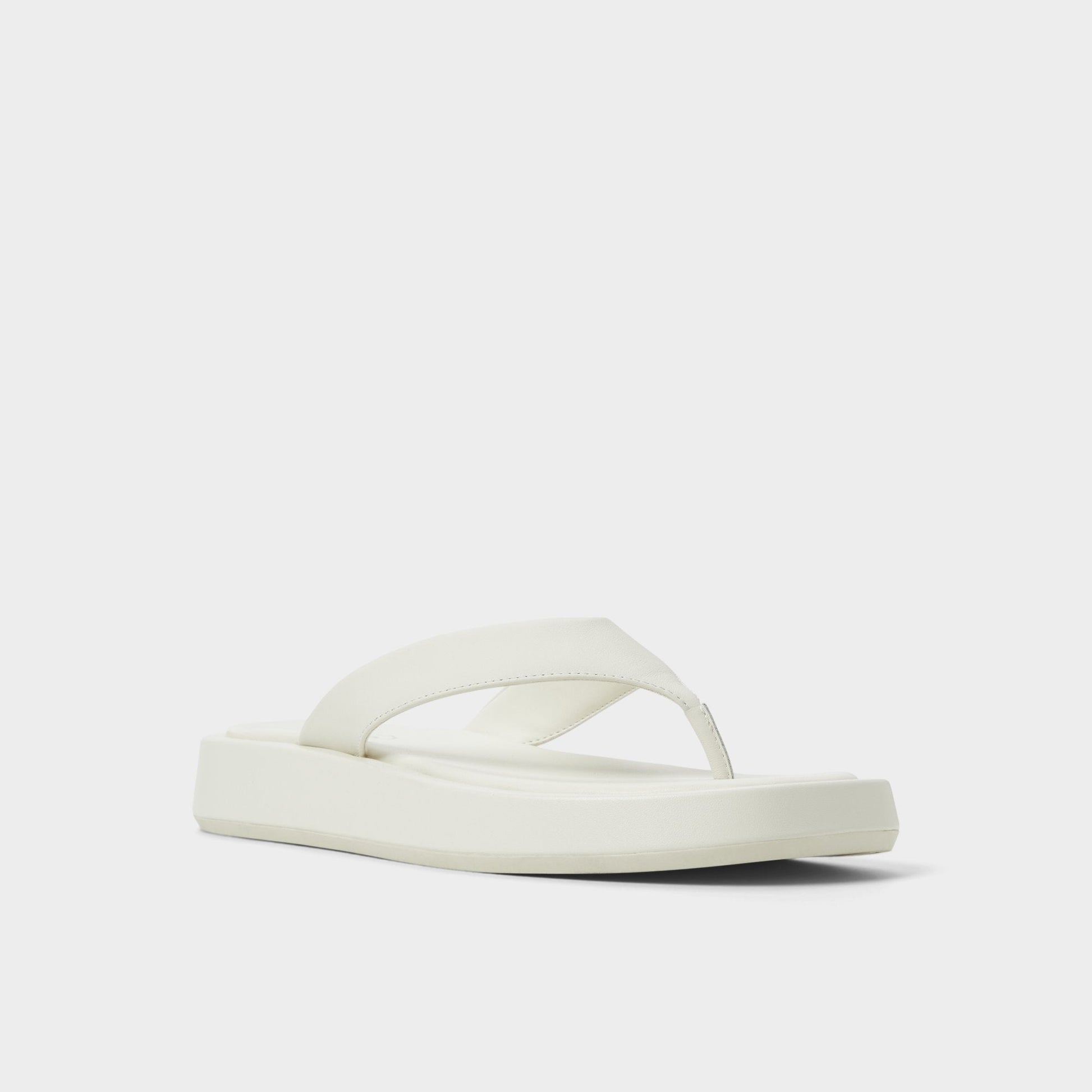 Grettle White/Bone Women's Flats - Flip flop, Flatform - White/bone