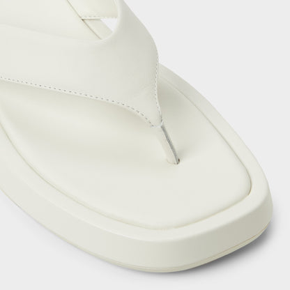 Grettle White/Bone Women's Flats - Flip flop, Flatform - White/bone
