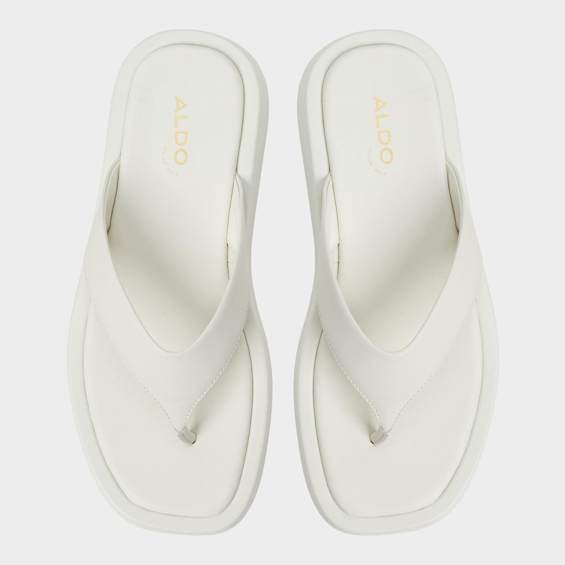 Grettle White/Bone Women's Flats - Flip flop, Flatform - White/bone