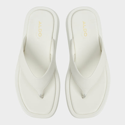 Grettle White/Bone Women's Flats - Flip flop, Flatform - White/bone