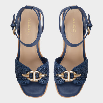 Ybylin Navy Women's Platform sandals - Wedge sandal - Navy