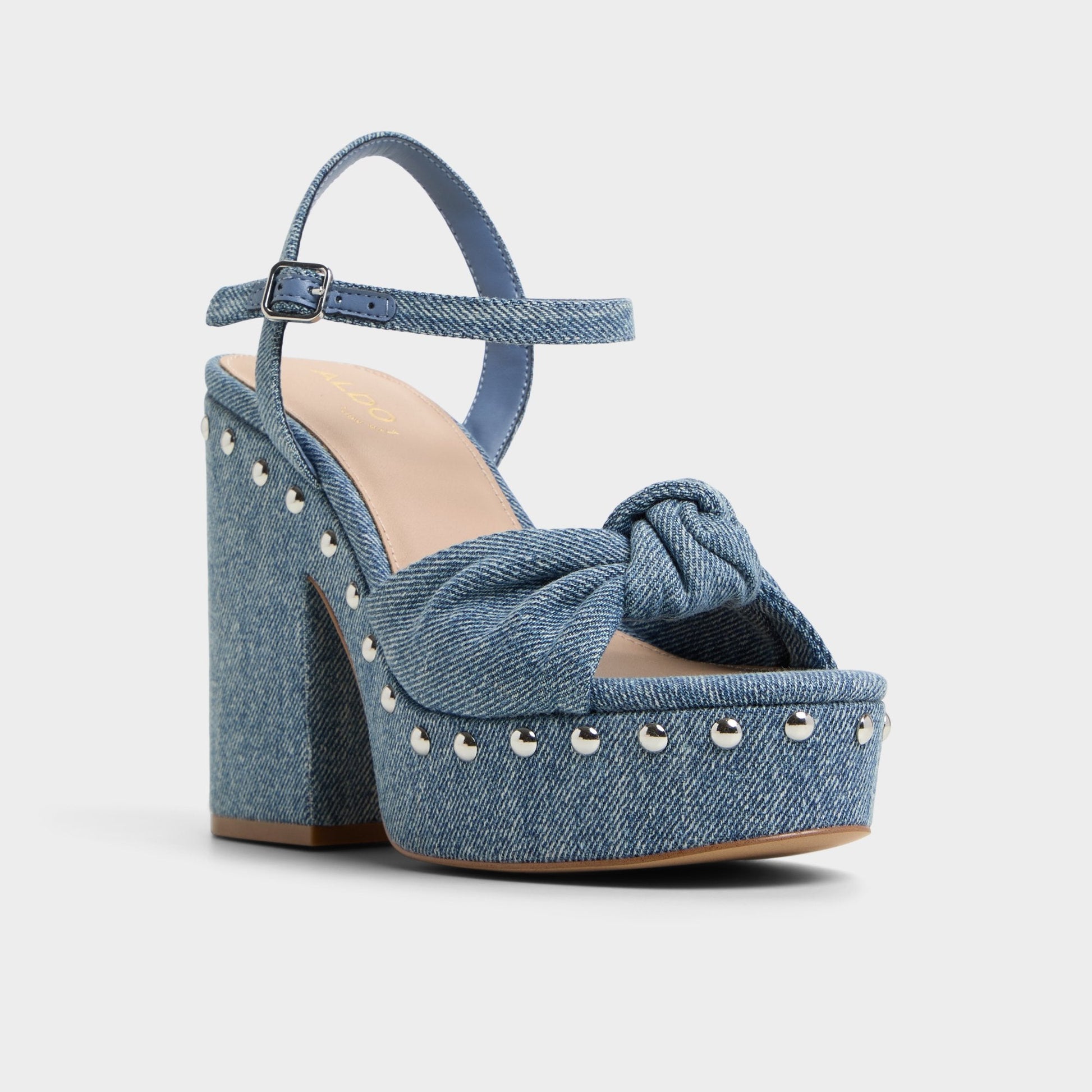 Ulialdan Blue Combo Women's Platform sandals - Strappy heeled sandal - Blue Combo