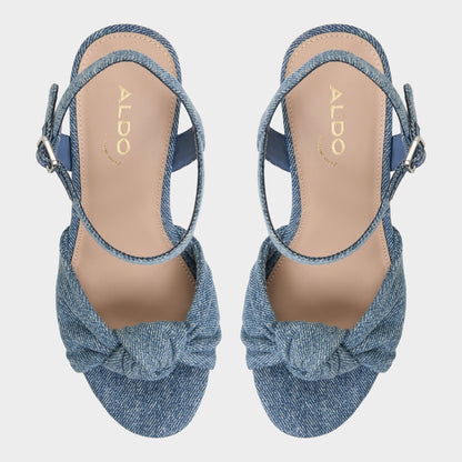 Ulialdan Blue Combo Women's Platform sandals - Strappy heeled sandal - Blue Combo