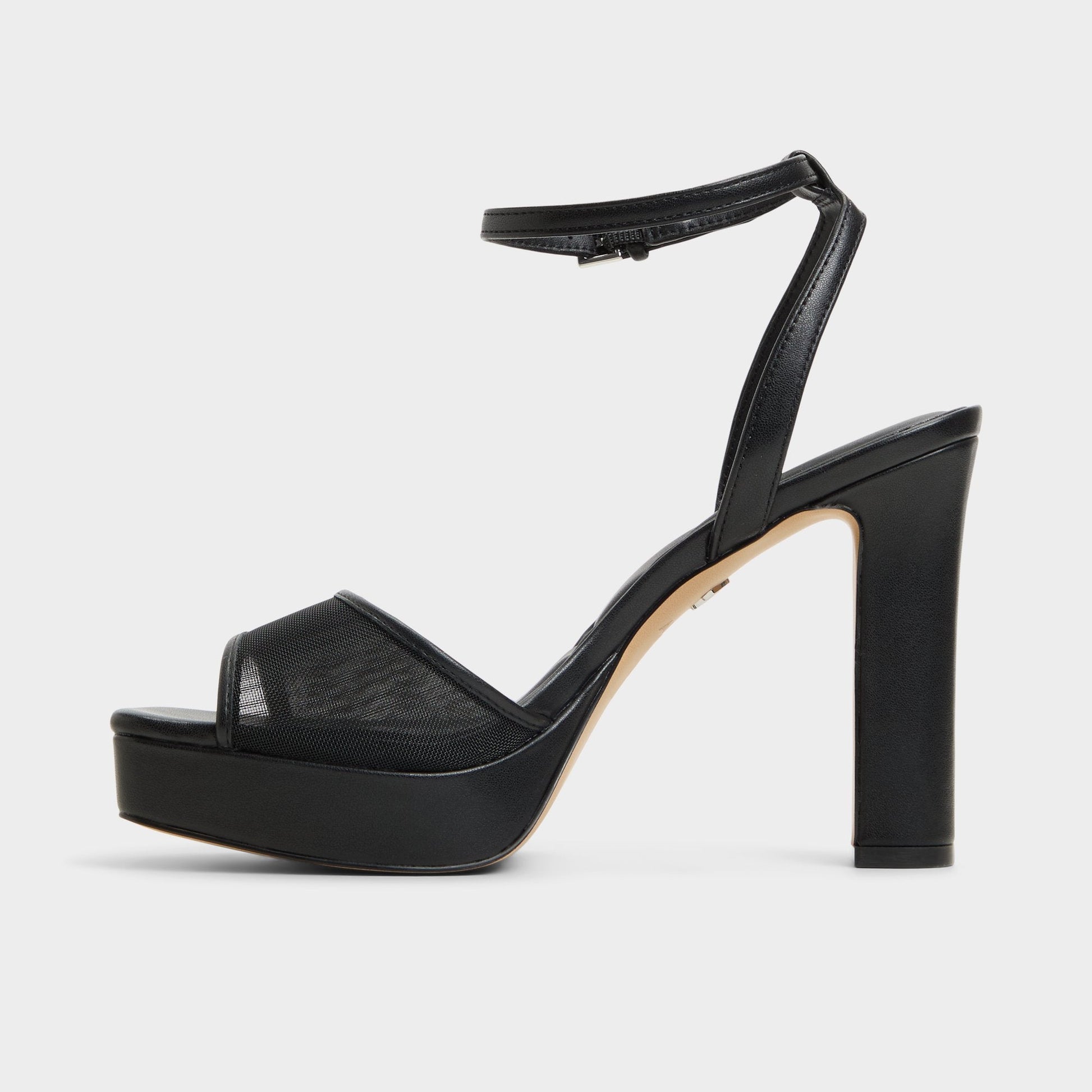 Chicglimmer Black Women's Platform sandals - Strappy heeled sandal, Block heel - Black