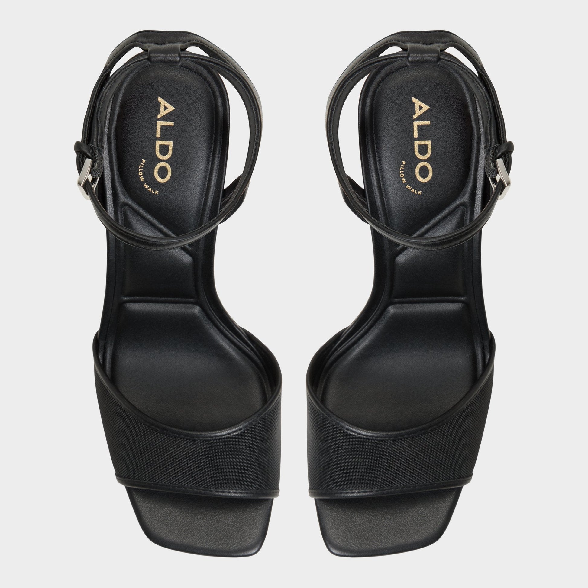 Chicglimmer Black Women's Platform sandals - Strappy heeled sandal, Block heel - Black