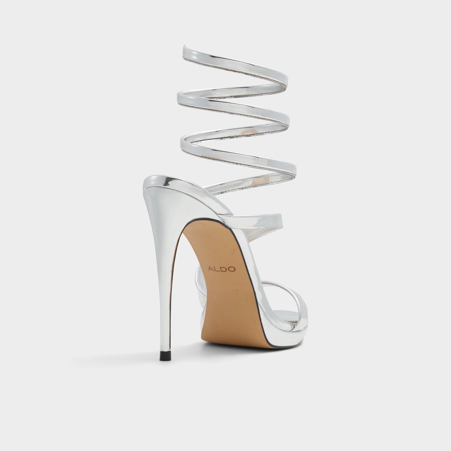 Katswirl in Silver - Strappy sandal, Stiletto platform - Silver