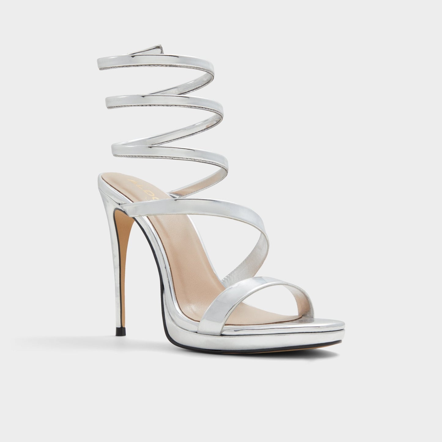 Katswirl in Silver - Strappy sandal, Stiletto platform - Silver