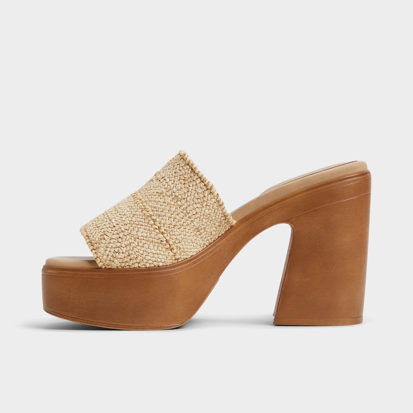 Maysee Natural Women's Platform sandals - Heeled mule, Platform - Natural