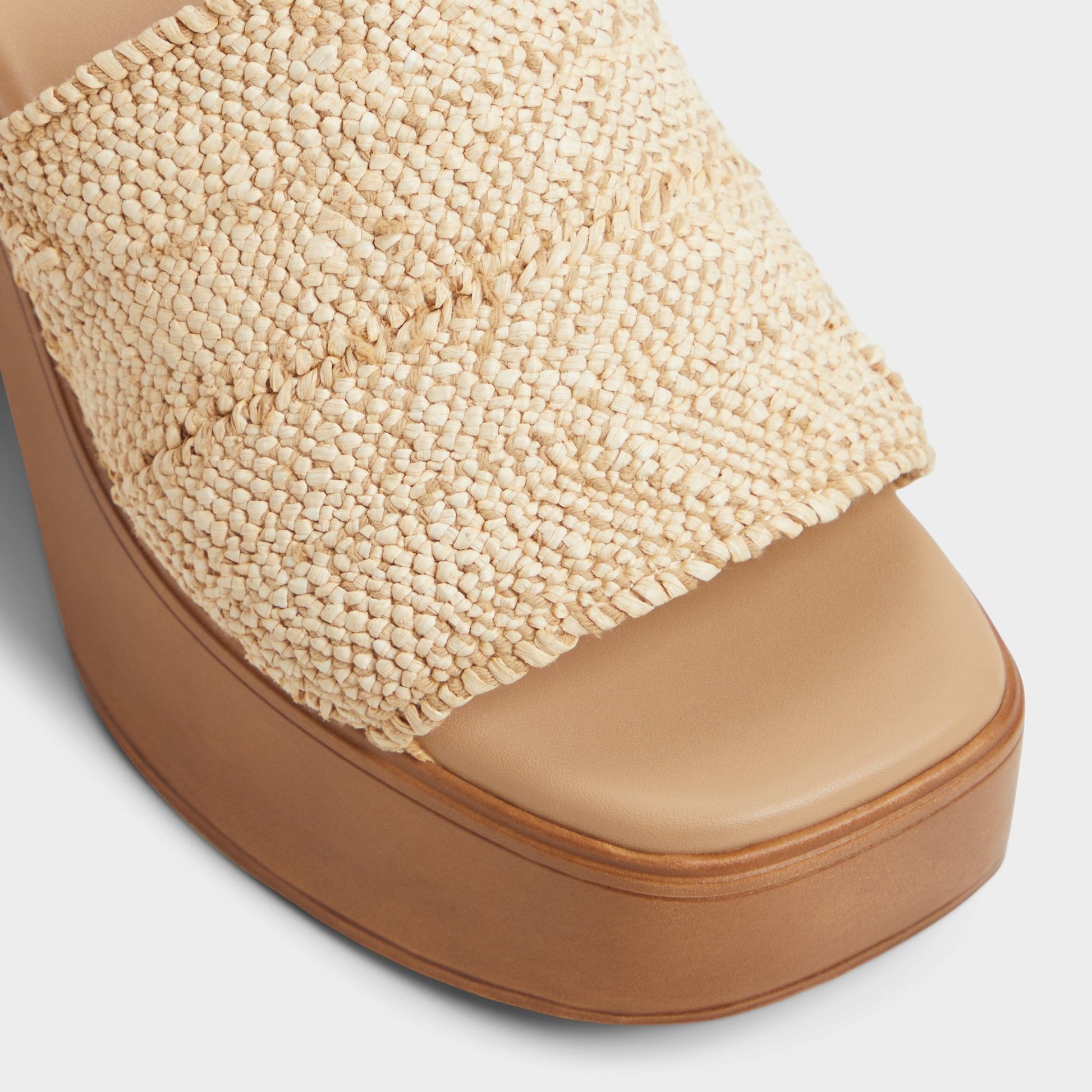 Maysee Natural Women's Platform sandals - Heeled mule, Platform - Natural