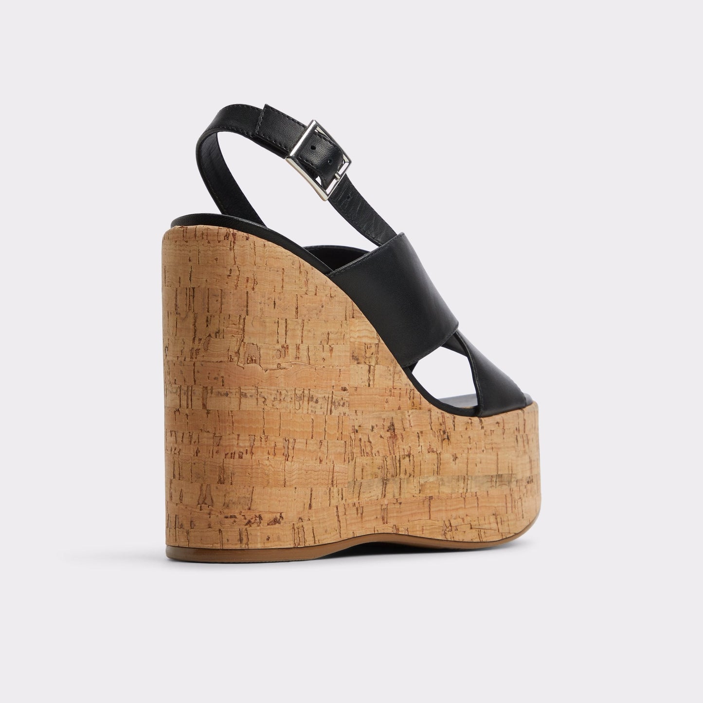 Sandcastle Black Women's Platform sandals - Strappy wedge sandal - Black