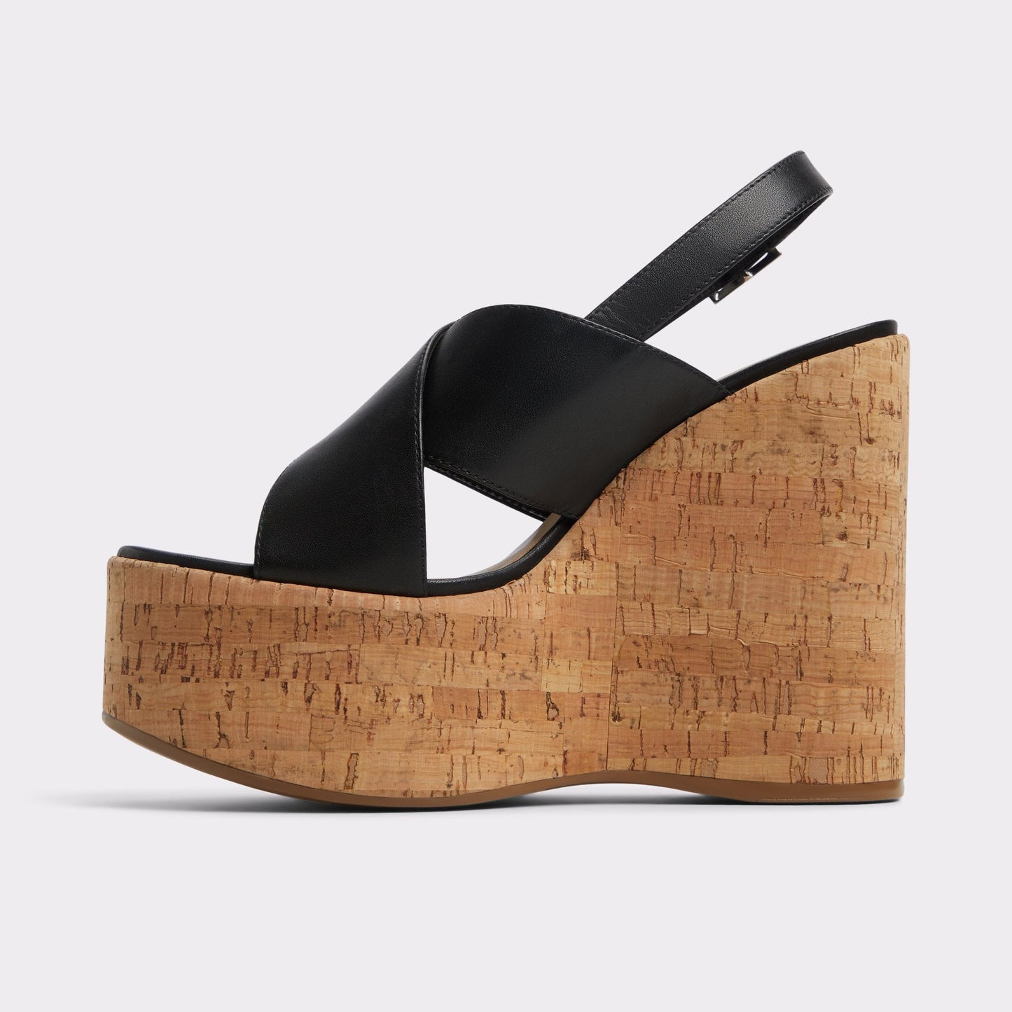Sandcastle Black Women's Platform sandals - Strappy wedge sandal - Black