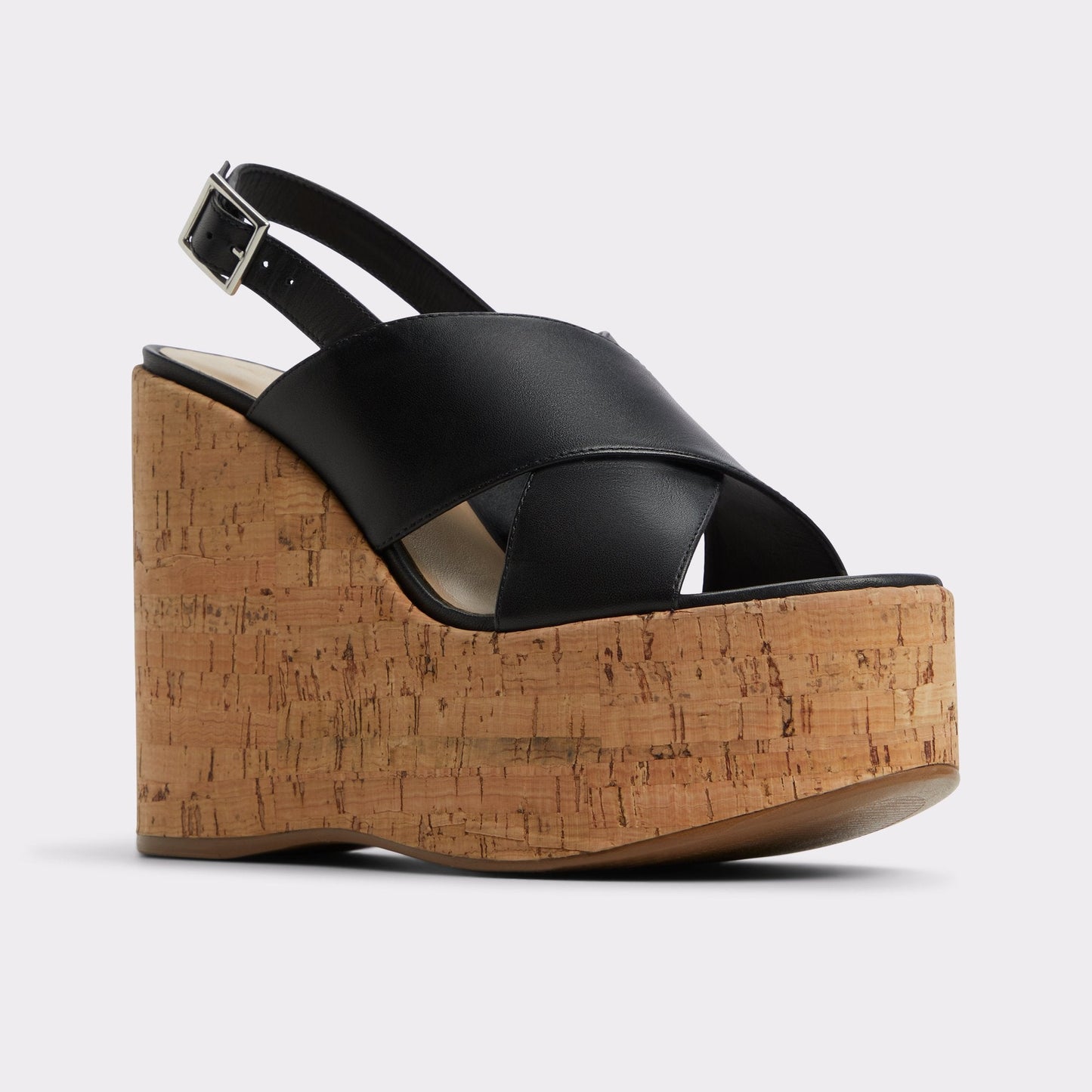 Sandcastle Black Women's Platform sandals - Strappy wedge sandal - Black