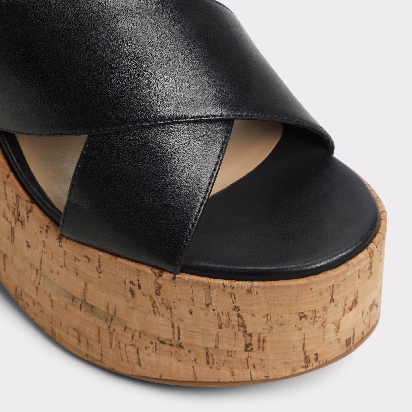 Sandcastle Black Women's Platform sandals - Strappy wedge sandal - Black