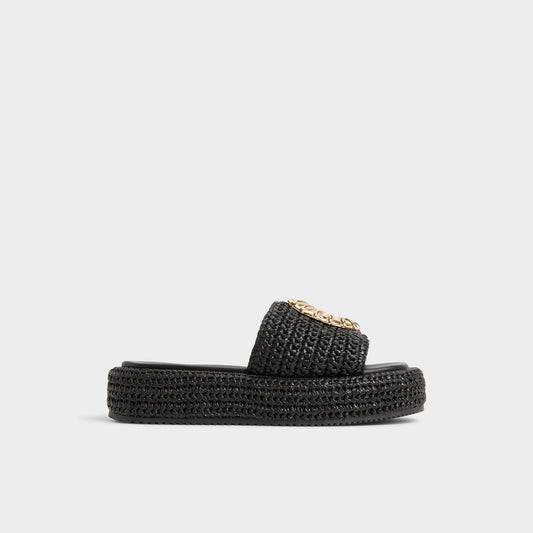 Justbeachy Black Women's Platform sandals - Flatform sandal - Black