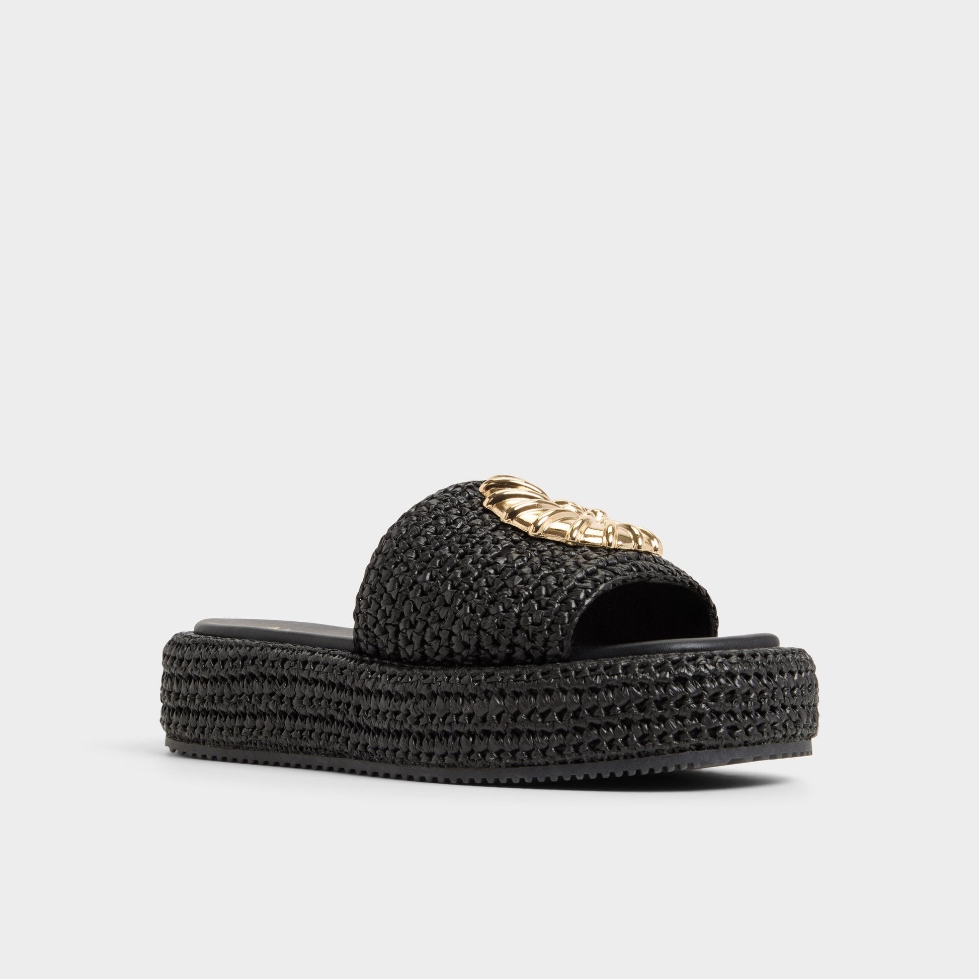 Justbeachy Black Women's Platform sandals - Flatform sandal - Black
