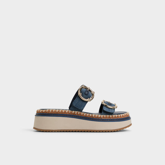 Kaeithien Dark Blue Women's Platform sandals - Slide sandal - Dark Blue