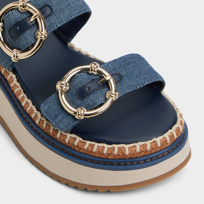 Kaeithien Dark Blue Women's Platform sandals - Slide sandal - Dark Blue