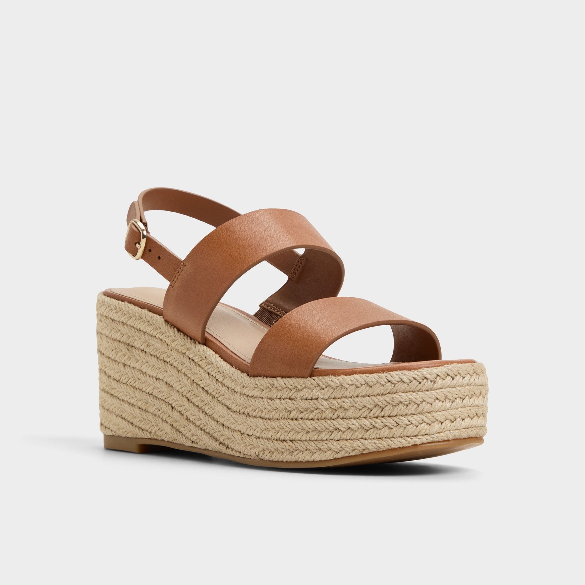 Keoni Medium Brown Women's Platform sandals - Wedge sandal - Medium brown