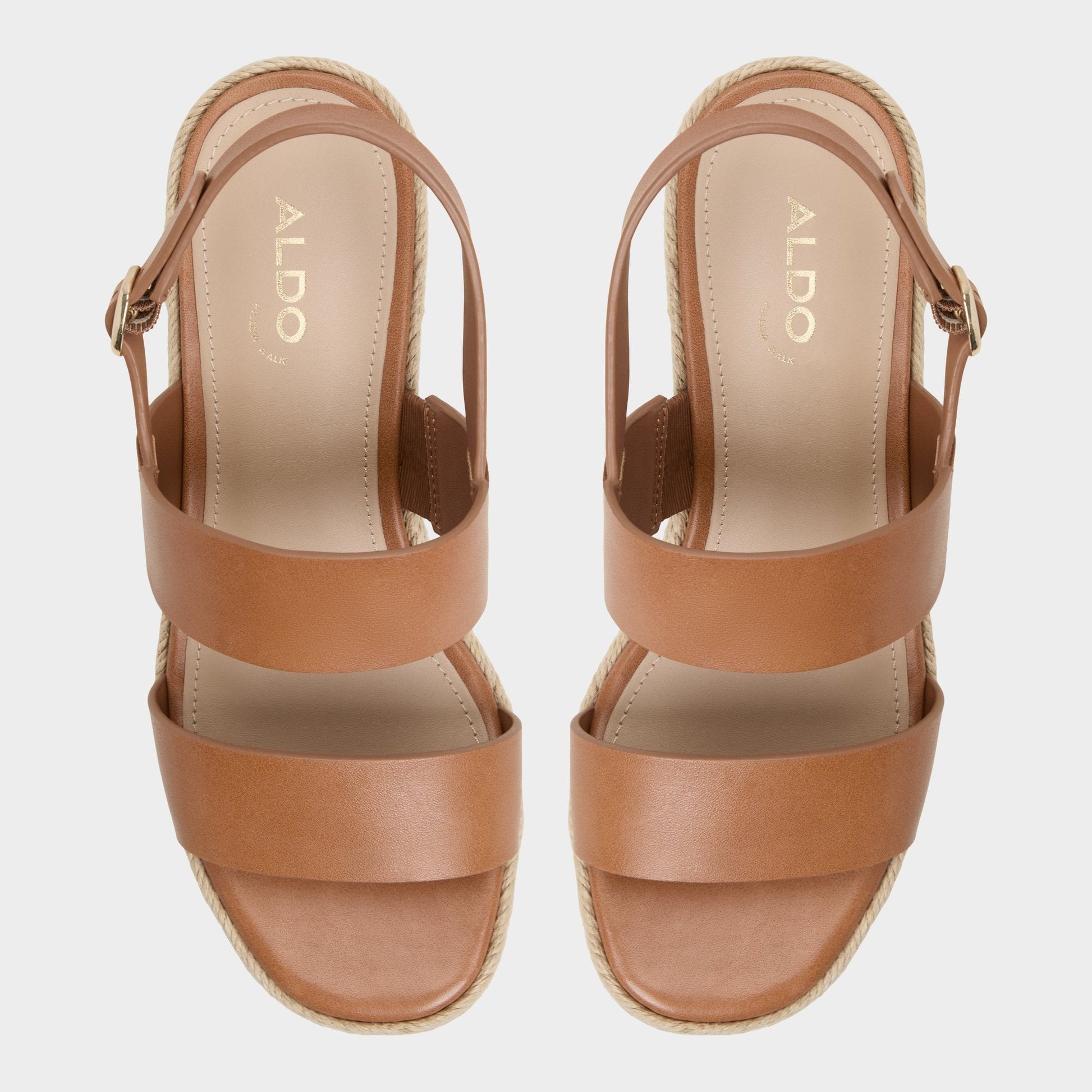 Keoni Medium Brown Women's Platform sandals - Wedge sandal - Medium brown