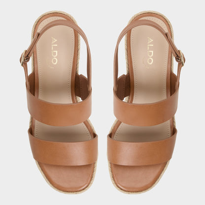 Keoni Medium Brown Women's Platform sandals - Wedge sandal - Medium brown
