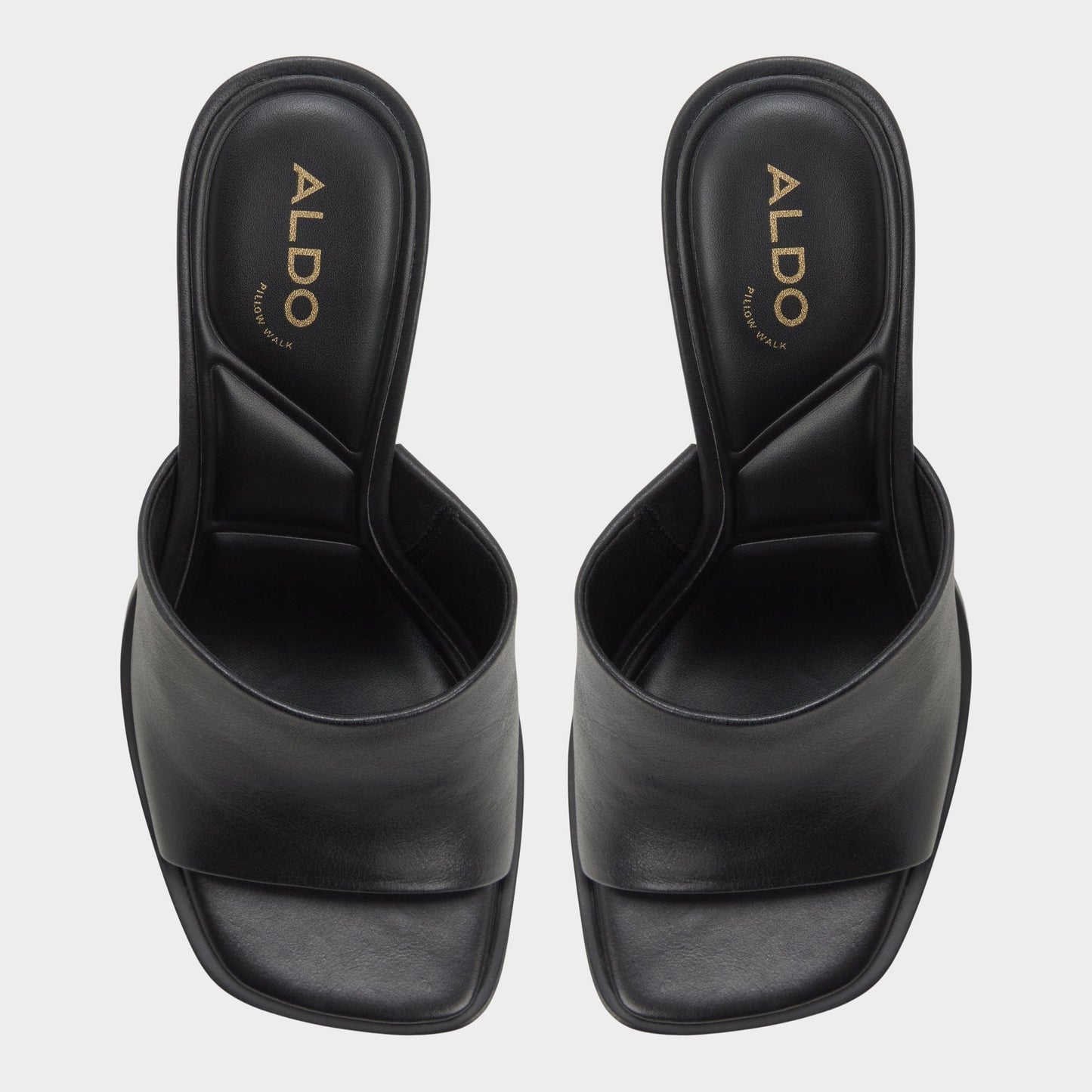 Re in Sophia Black - Heeled mule, Block heel - Black