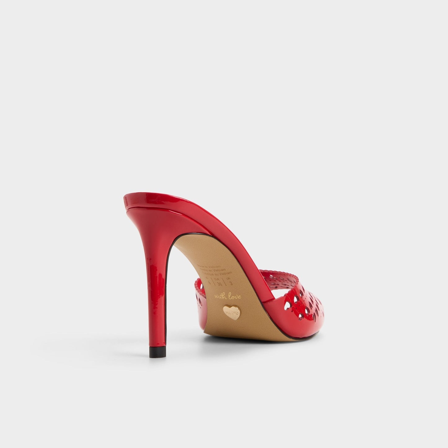 Lovemule in Medium Red - Heeled mule, Stiletto heel - Medium red