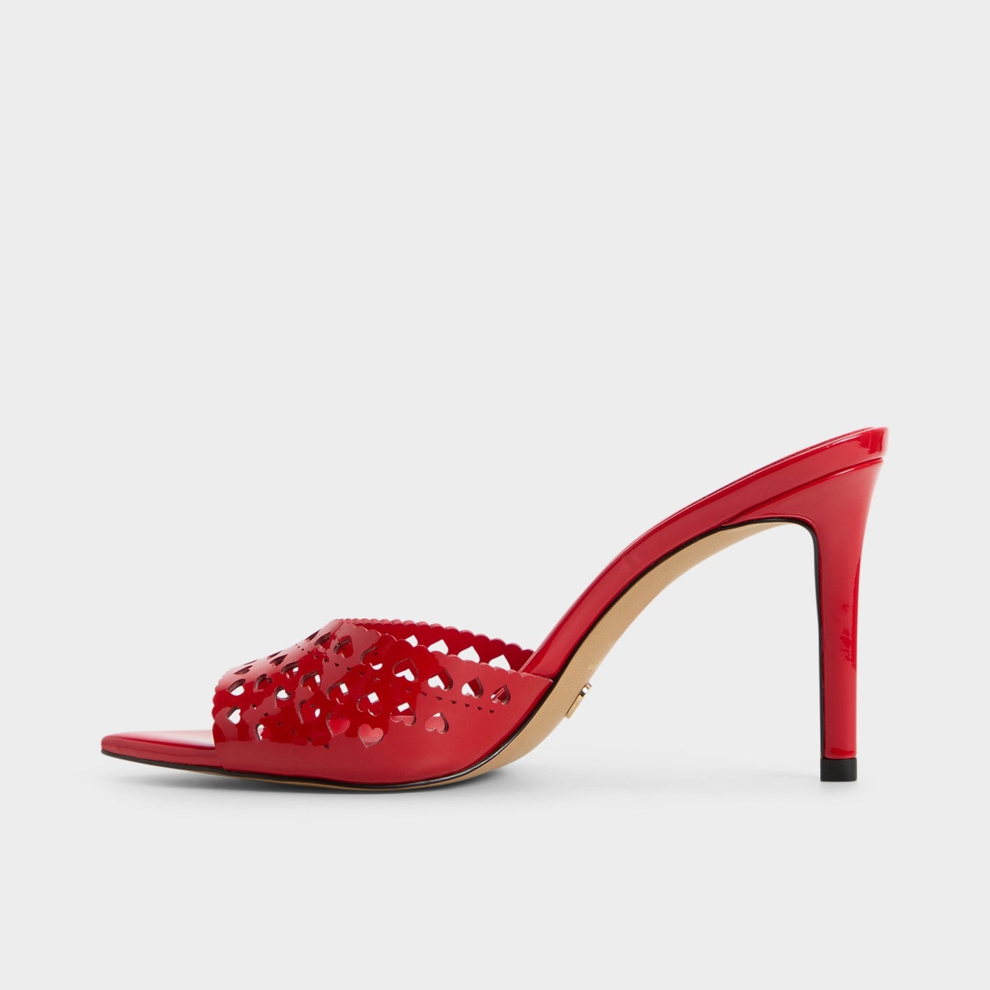 Lovemule in Medium Red - Heeled mule, Stiletto heel - Medium red