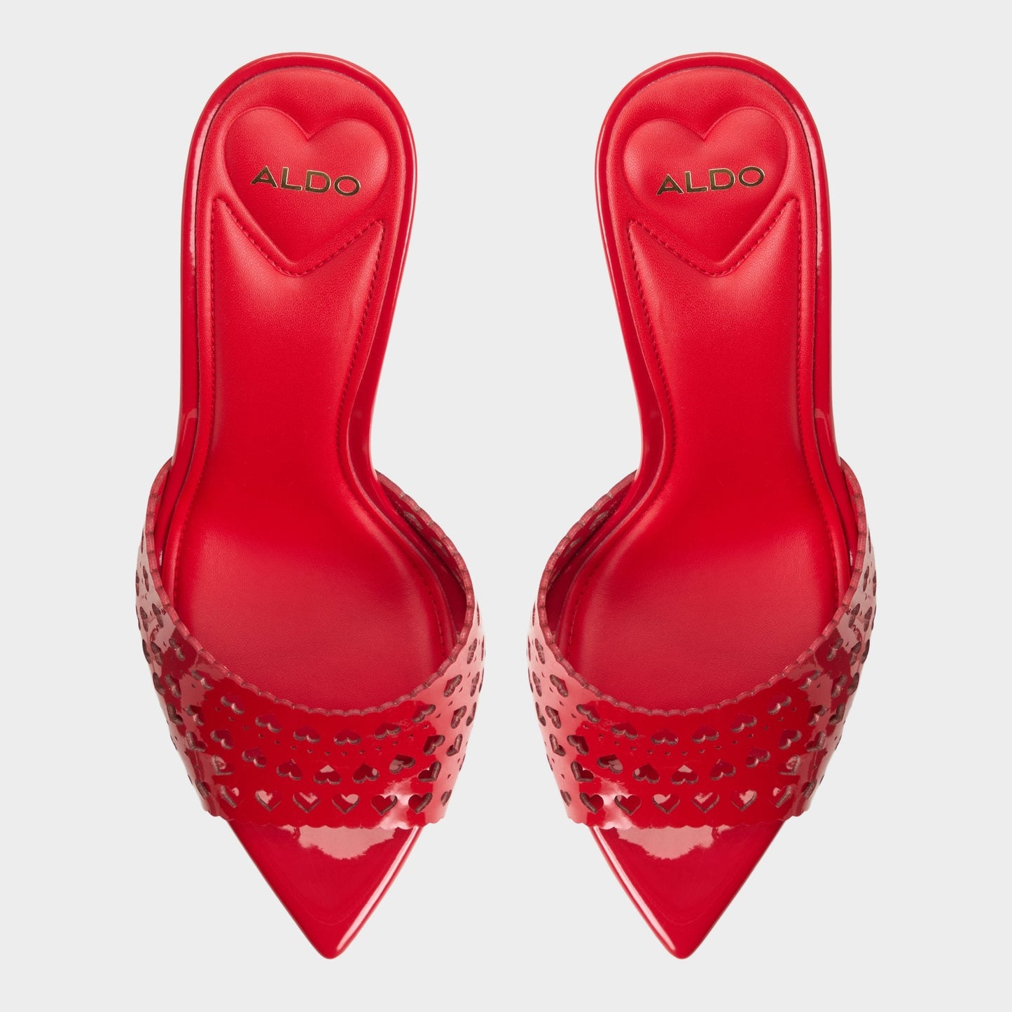 Lovemule in Medium Red - Heeled mule, Stiletto heel - Medium red