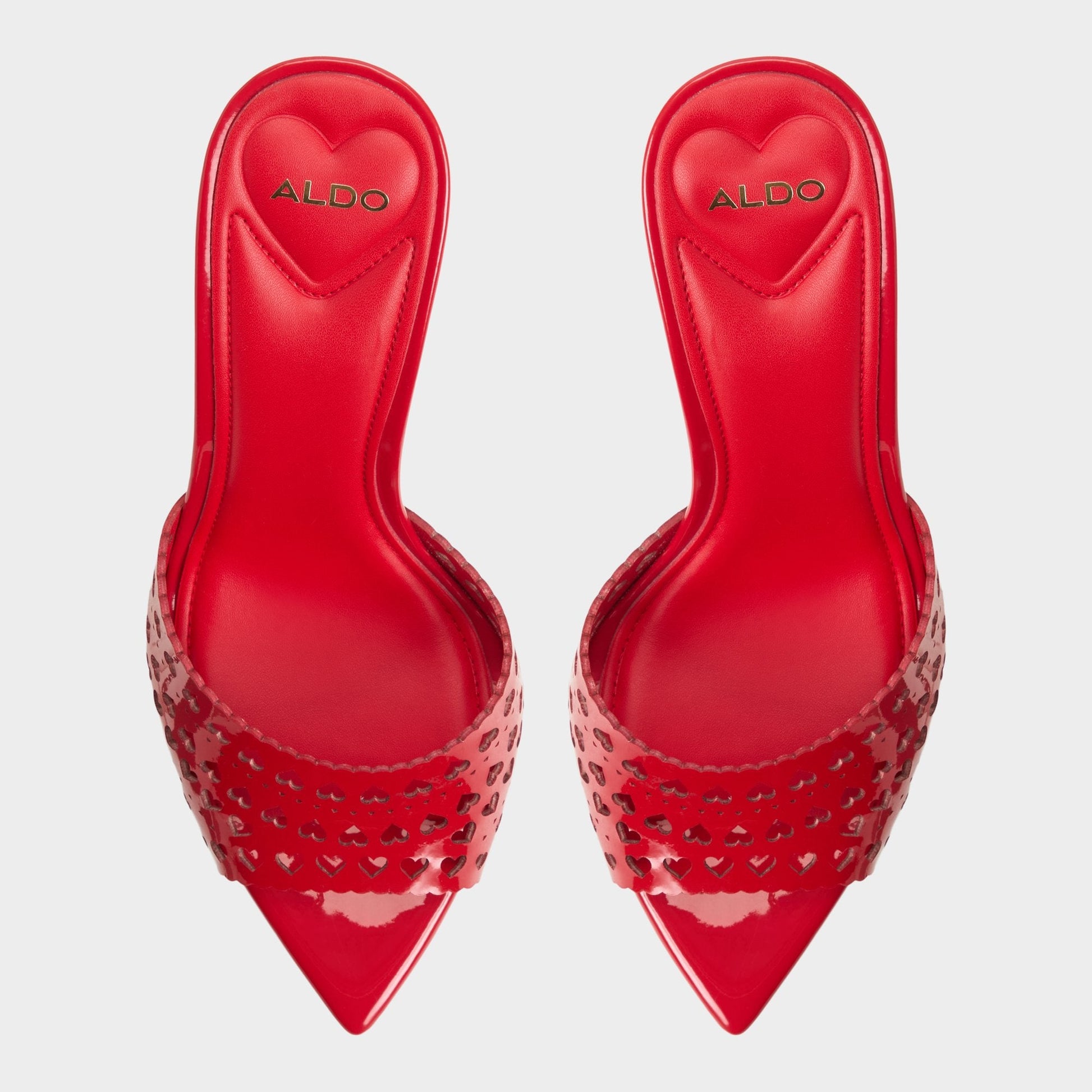 Lovemule in Medium Red - Heeled mule, Stiletto heel - Medium red